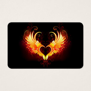 Cartes De Visite Angel Fire Heart with Wings