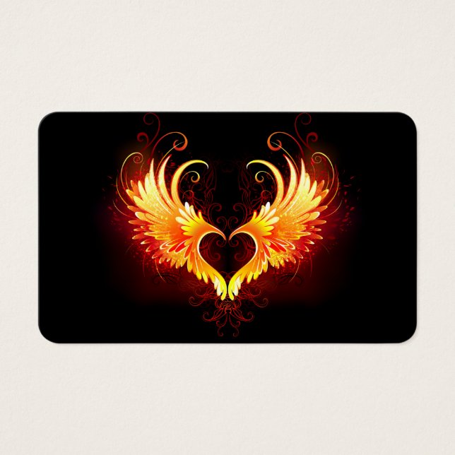 Cartes De Visite Angel Fire Heart with Wings (Devant)