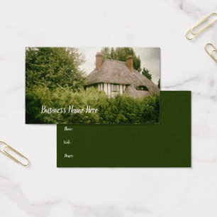 Cartes De Visite Anglais vintage Toit de chaume Maison Verte