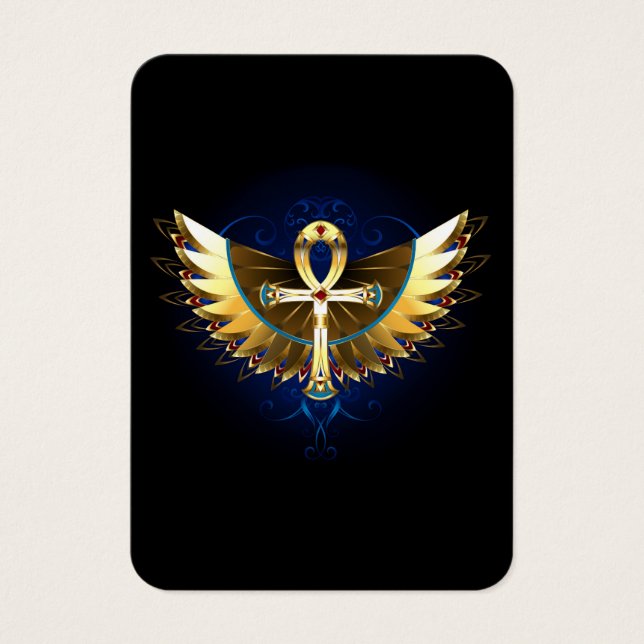 Cartes De Visite Ankh or avec ailes (Devant)