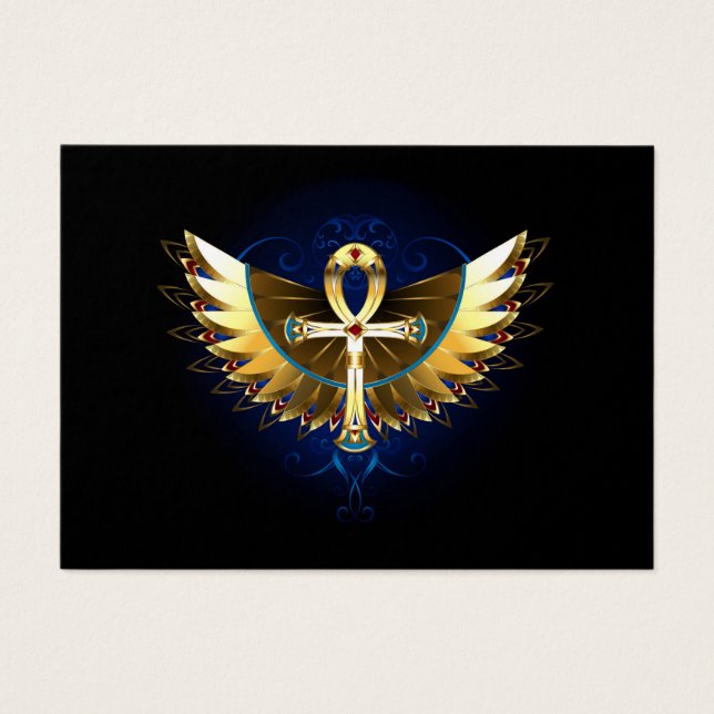 Cartes De Visite Ankh or avec ailes (Devant)