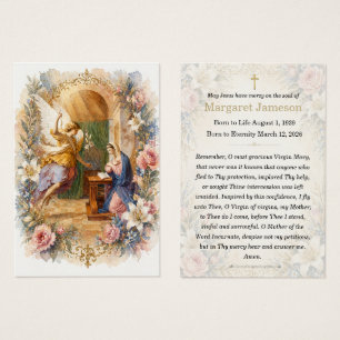 Cartes De Visite Annonciation Prière funèbre mémoriale catholique S