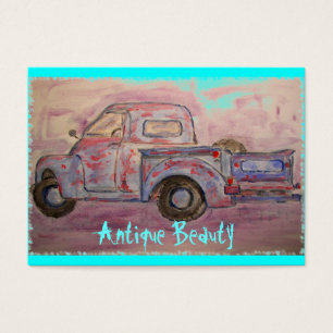 Cartes De Visite antique beauté bleu patina camion
