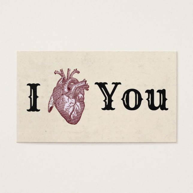 Cartes De Visite Antique I Heart You (Devant)