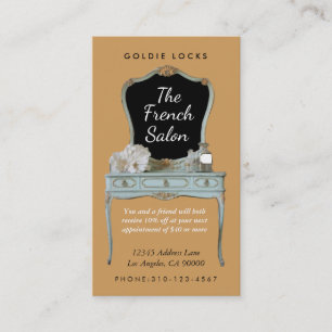 Cartes de visite antiques de salon de maquillage