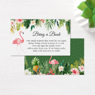 Cartes De Visite Apporter Un Livre Baby shower Floral Tropical Dema