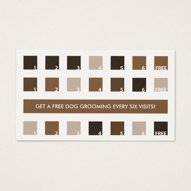 Cartes De Visite Appréciation du client DOG GROOMING (carrés mod) (Devant)
