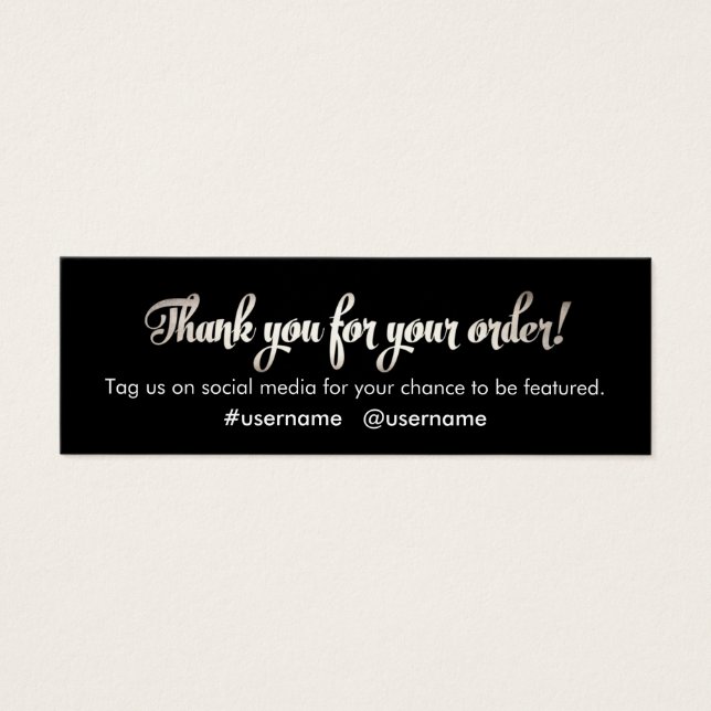 Cartes De Visite Appréciation Du Client Merci Argent Pour Commande (Devant)