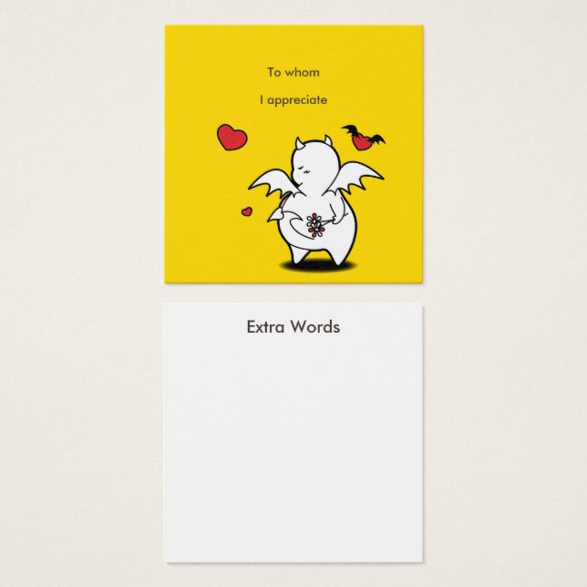 Cartes De Visite appréciation Message diabolique (Devant & derrière)