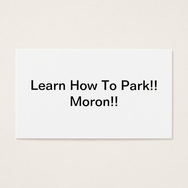 Cartes De Visite Apprendre À Park Moron (Devant)