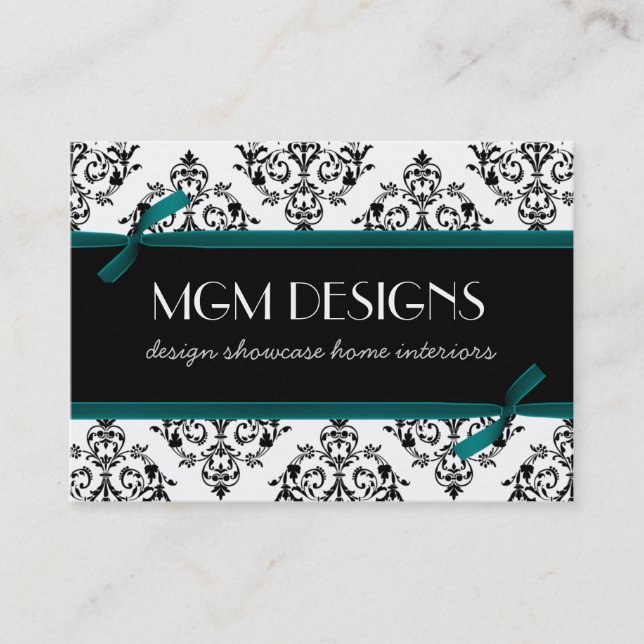 cartes de visite aqua damask (Devant)