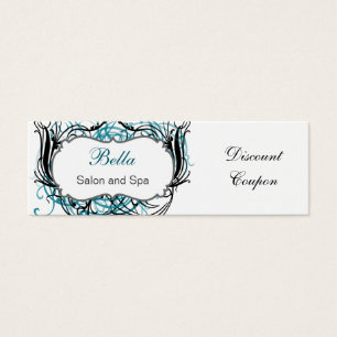 Cartes De Visite aqua, noir et blanc Chic coupon rabais