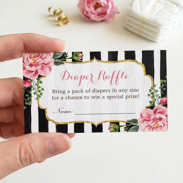 Cartes De Visite Aquarelle Baby shower floral Déchets rabat Billet (Créateur téléchargé)