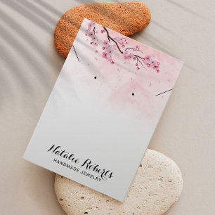 Cartes De Visite Aquarelle Cerisier Fleur Écouter Écran de collier