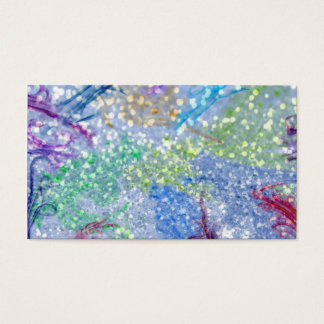 Cartes De Visite Aquarelle colorée Parties scintillant Abstraite bl