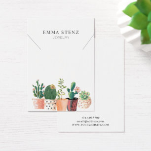Cartes De Visite Aquarelle Flower Cactus ・ Écran de collier