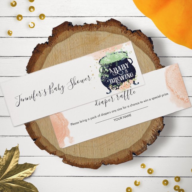 Cartes De Visite Aquarelle Halloween Baby shower Déchets Raffin (Créateur téléchargé)