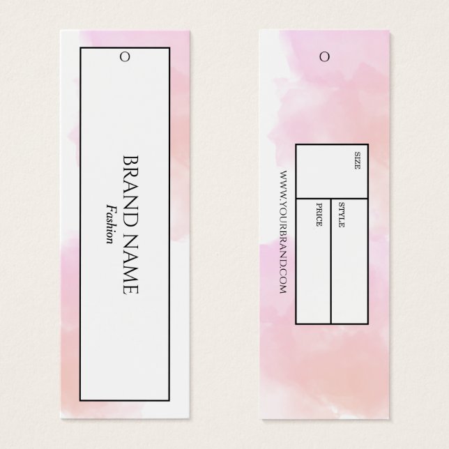 Cartes De Visite Aquarelle Hang tag | Noir blanc (Devant & derrière)