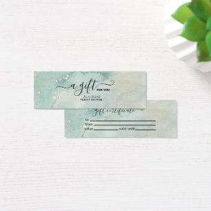 Cartes De Visite Aquarelle moderne élégante Vert et Or