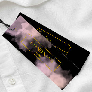 Cartes De Visite Aquarelle Noir Vêtements d'affaires Hang tag Or