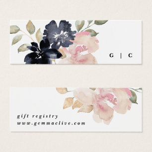 Cartes De Visite Aquarelle romantique Marine Floral Registre Mariag