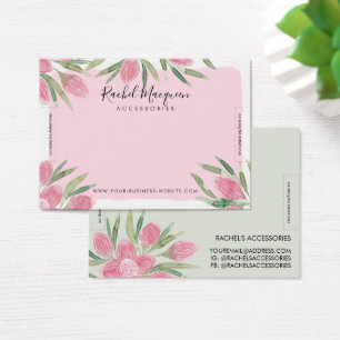 Cartes De Visite Aquarelle rose florissante Afficher bracelet flora