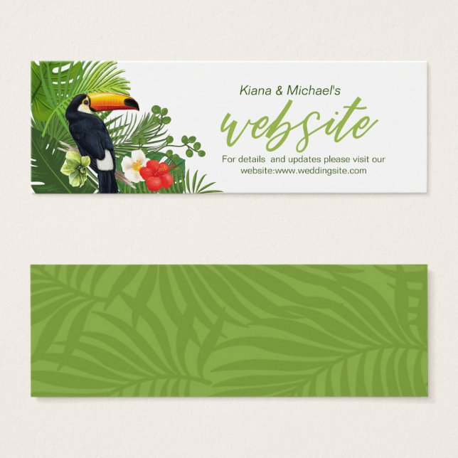 Cartes De Visite Aquarelle Site Tropical Insérer Vert ID577 (Devant & derrière)