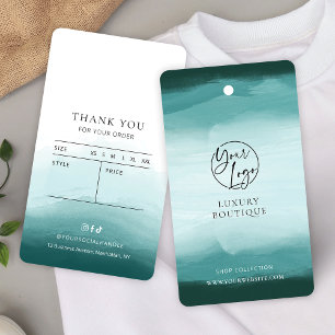 Cartes De Visite Aquarelle Turquoise Vêtements Boutique Hang Tag Ét