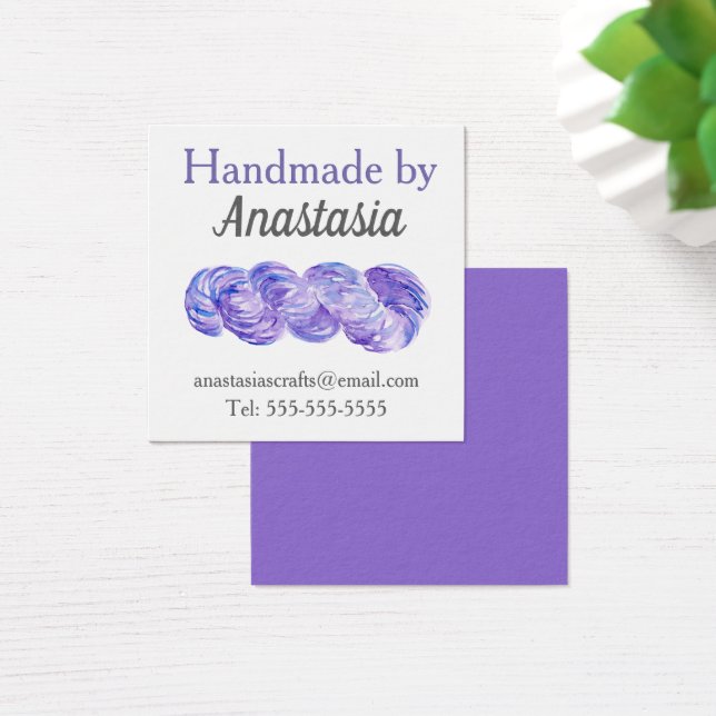 Cartes De Visite Aquarelle violette artisanale (Bureau)