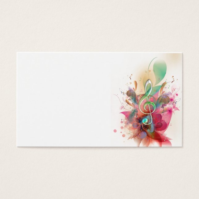 Cartes De Visite aquarelles cool tonalités à clef triples notes de  (Devant)