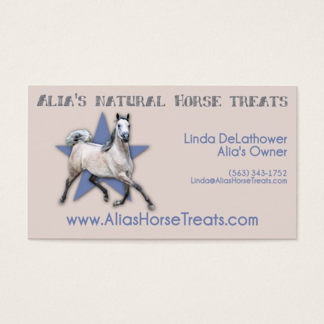Cartes De Visite Arabian Horse - Alia's Natural Horse Traitements (Devant)