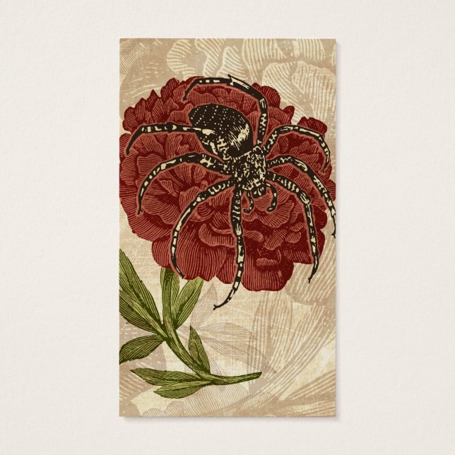 Cartes De Visite Araignée sur fleurs (Dos)