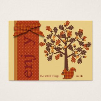 Cartes De Visite Arbre à maïs avec écureuil pour l'action de grâces