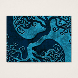 Cartes De Visite Arbre bleu de Yin Yang, complètement