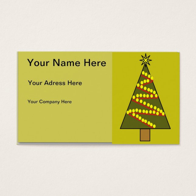 Cartes De Visite Arbre de Noël (Devant)