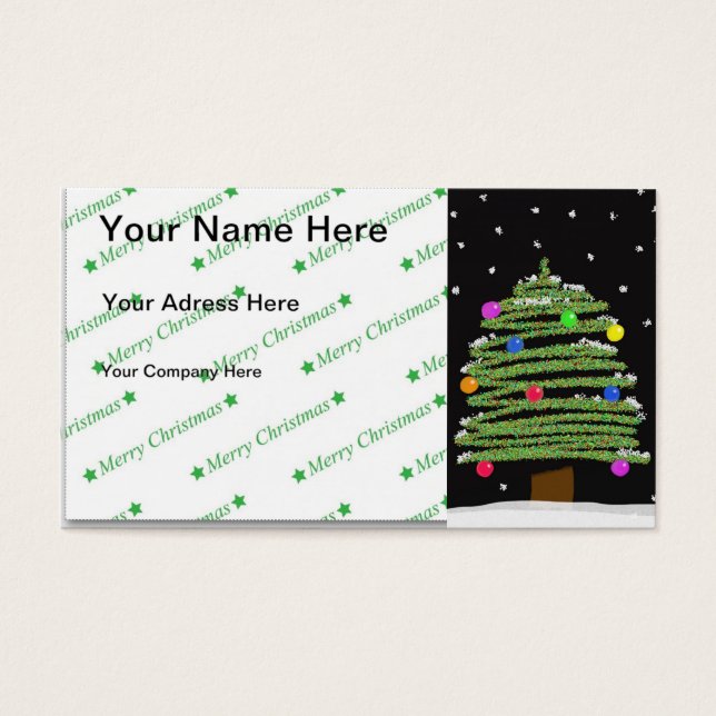 Cartes De Visite Arbre de Noël (Devant)