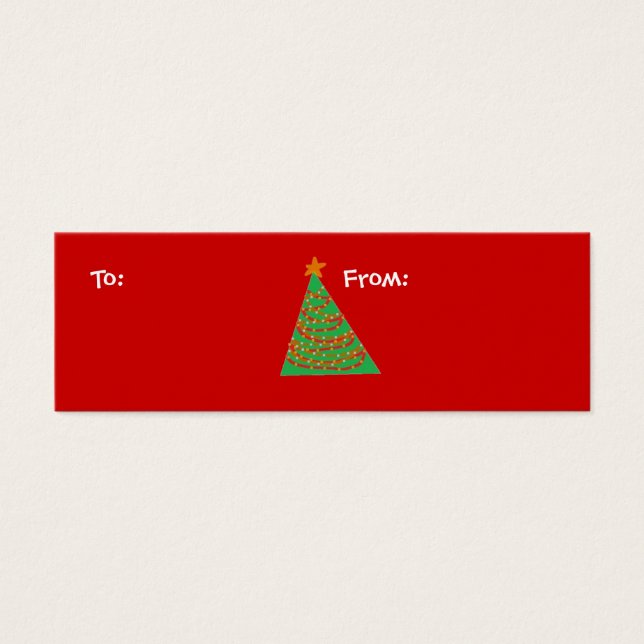 Cartes De Visite Arbre de Noël, À :, De : (Devant)