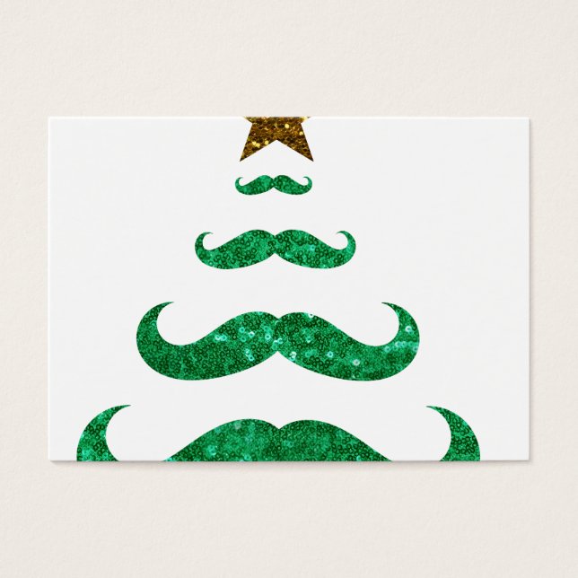 Cartes De Visite arbre de noël de la moustache (Devant)