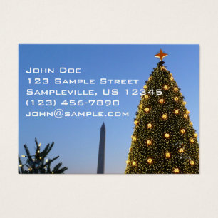 Cartes De Visite Arbre de Noël national de Washington DC au crépusc