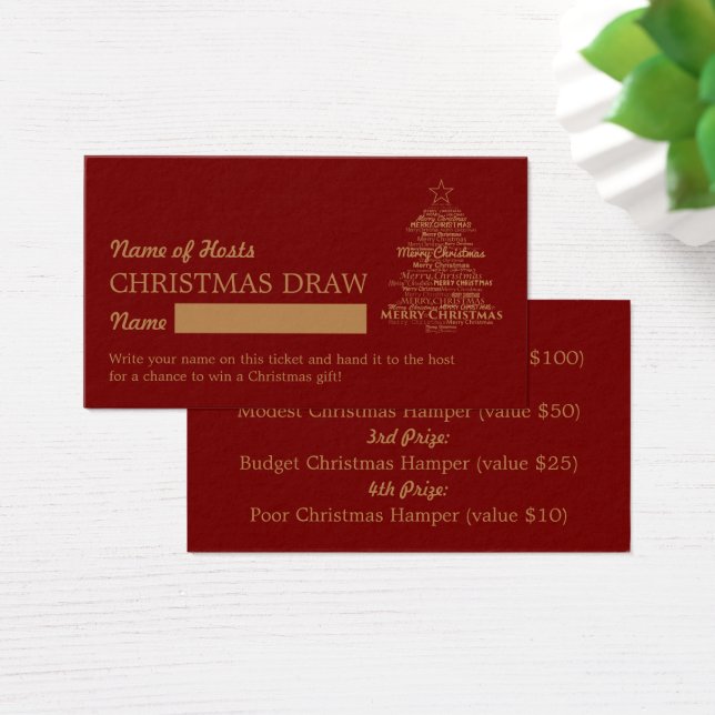 Cartes De Visite Arbre de Noël, Repas de Noël (Bureau)