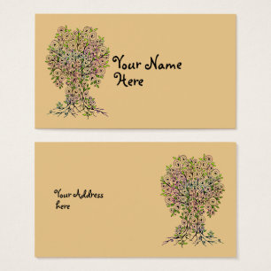 Cartes De Visite Arbre De Vie - Spirales Fruits Feuille 1