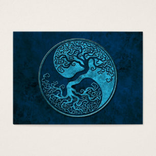 Cartes De Visite Arbre de Yin Yang de pierre bleue