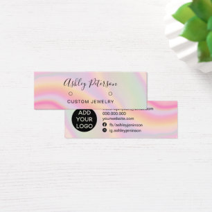 Cartes De Visite arc-en-ciel rose licorne marbre clous boucles d'or