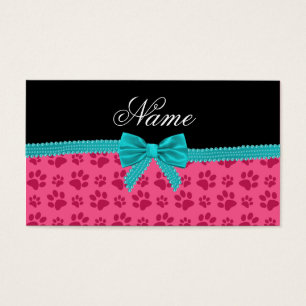 Cartes De Visite Arc rose nommé fait sur commande de turquoise de