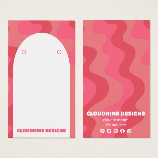 Cartes De Visite Arch Retro Vagues Elevant Collier Bijoux Display (Devant & derrière)