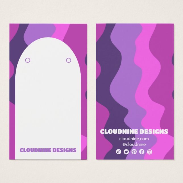 Cartes De Visite Arch Retro Vagues Elevant Collier Bijoux Display (Devant & derrière)