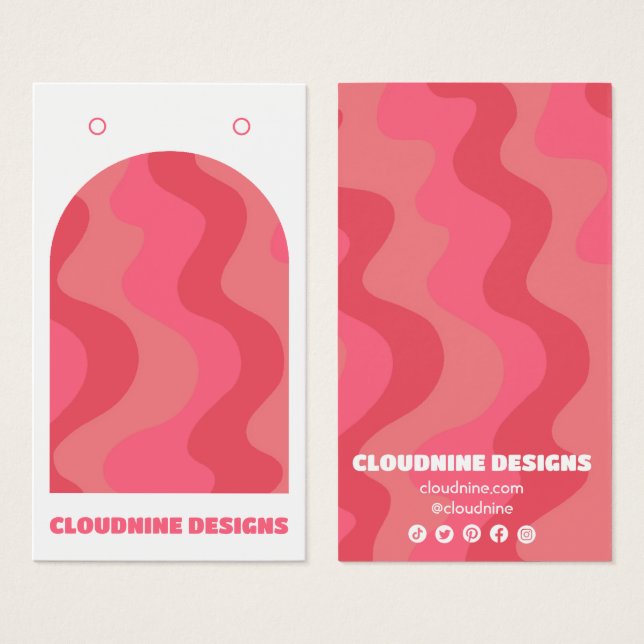 Cartes De Visite Arch Retro Vagues Elevant Collier Bijoux Display (Devant & derrière)