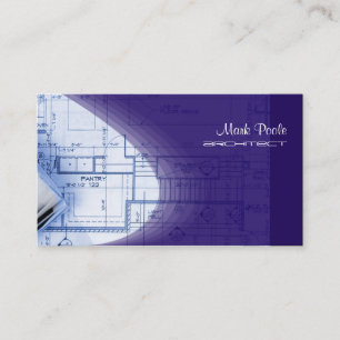 Cartes de visite Architecte Bleu Indigo