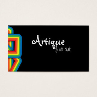 Cartes De Visite Arcs-en-ciel d'art moderne en noir