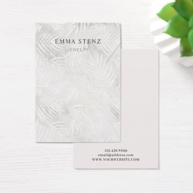 Cartes De Visite Argent Gris & Paume Rose Dusty ・ Écran de collier (Bureau)